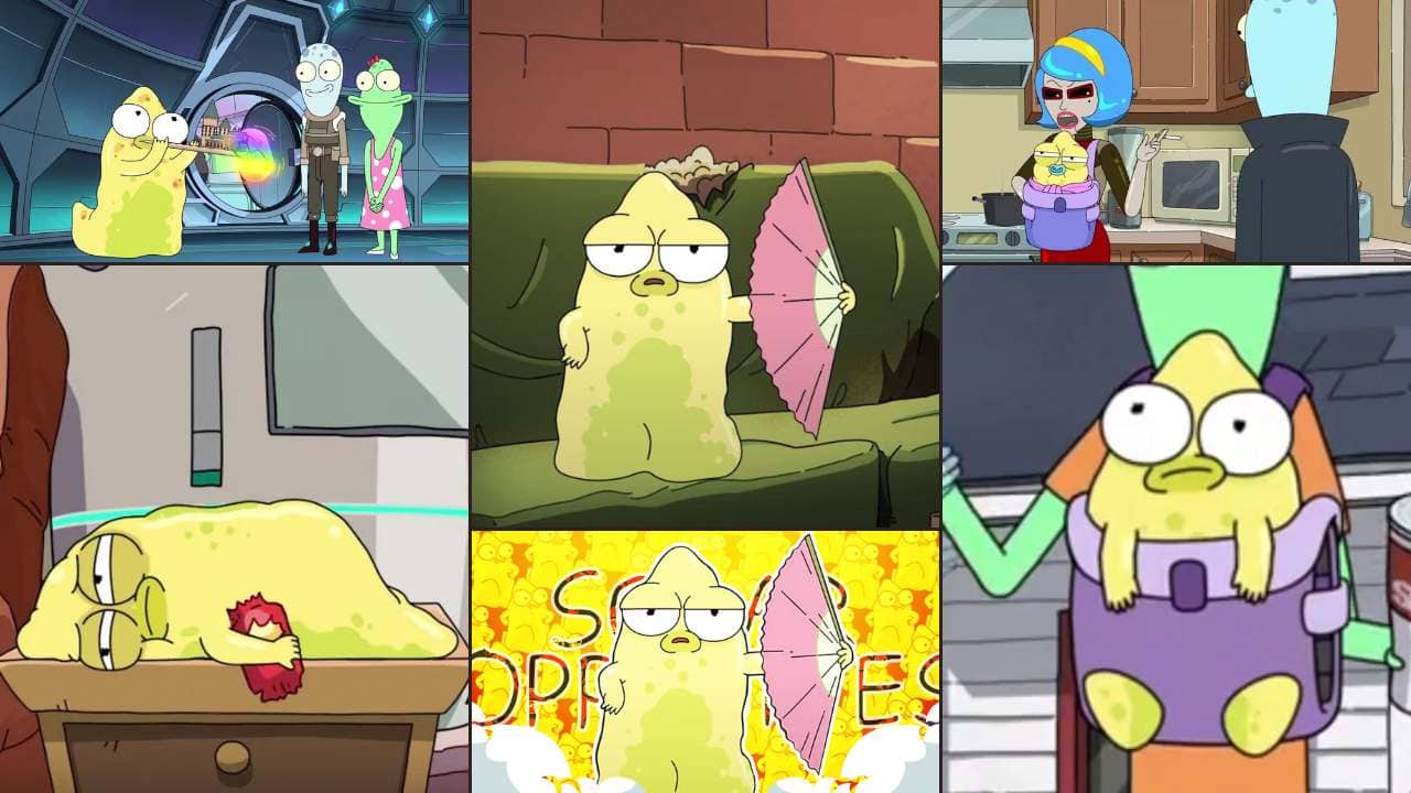 The Pupa from Solar Opposites yellow alien character