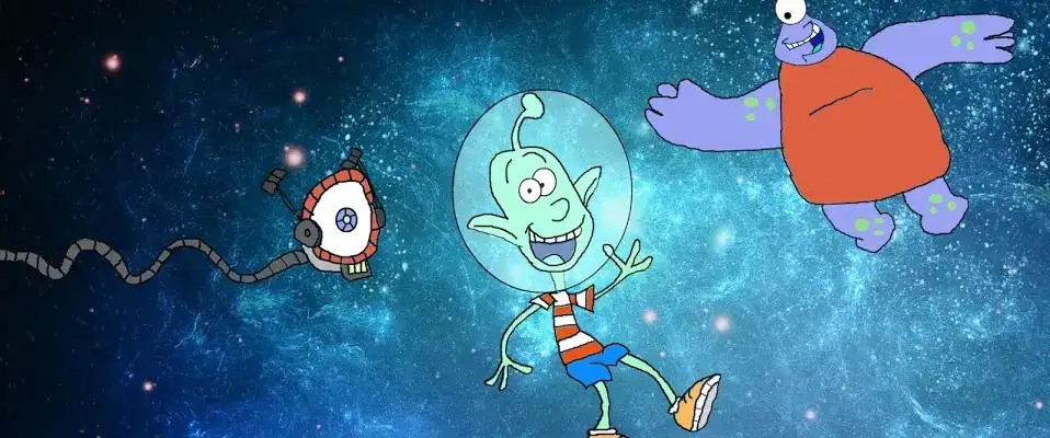 Lloyd Nebulon from Lloyd in Space with his friends