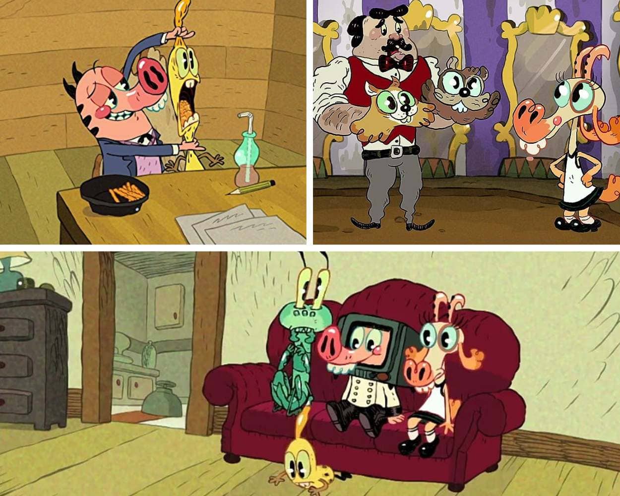 Main characters from Pig Goat Banana Cricket