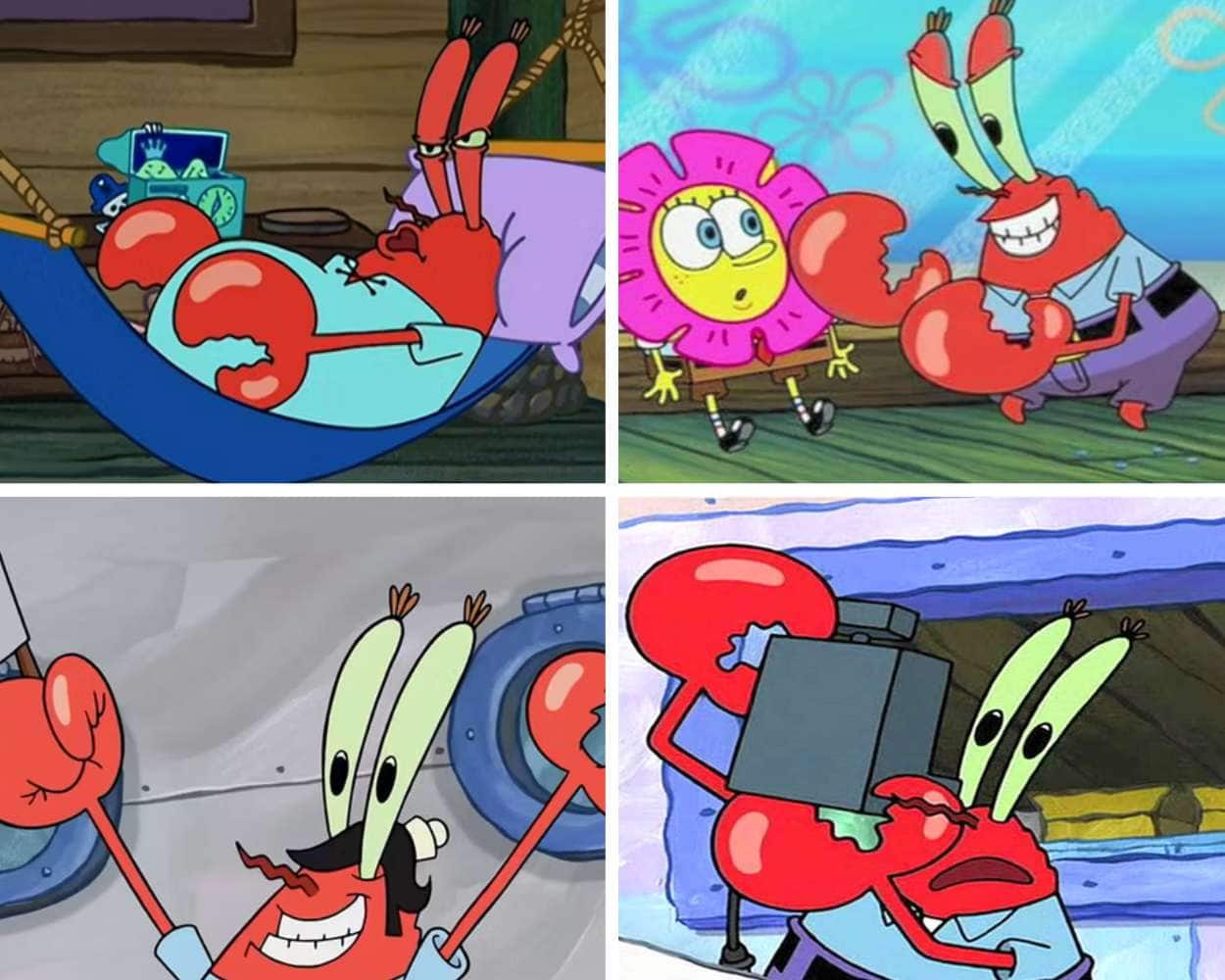 Mr. Krabs's character design with his iconic blue shirt
