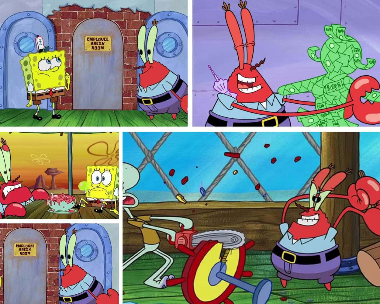 Mr. Krabs and the Krusty Krab restaurant