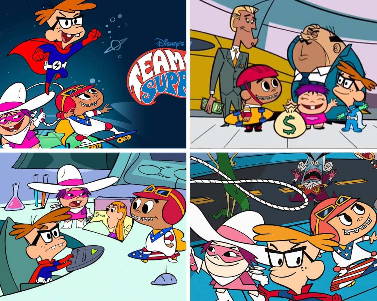 Teamo Supremo Characters - Captain Crandall Skate Lad Rope Girl Disney