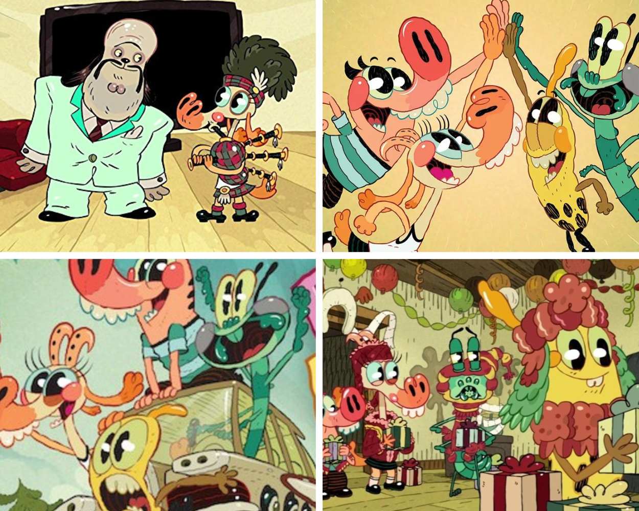 Pig Goat Banana Cricket characters