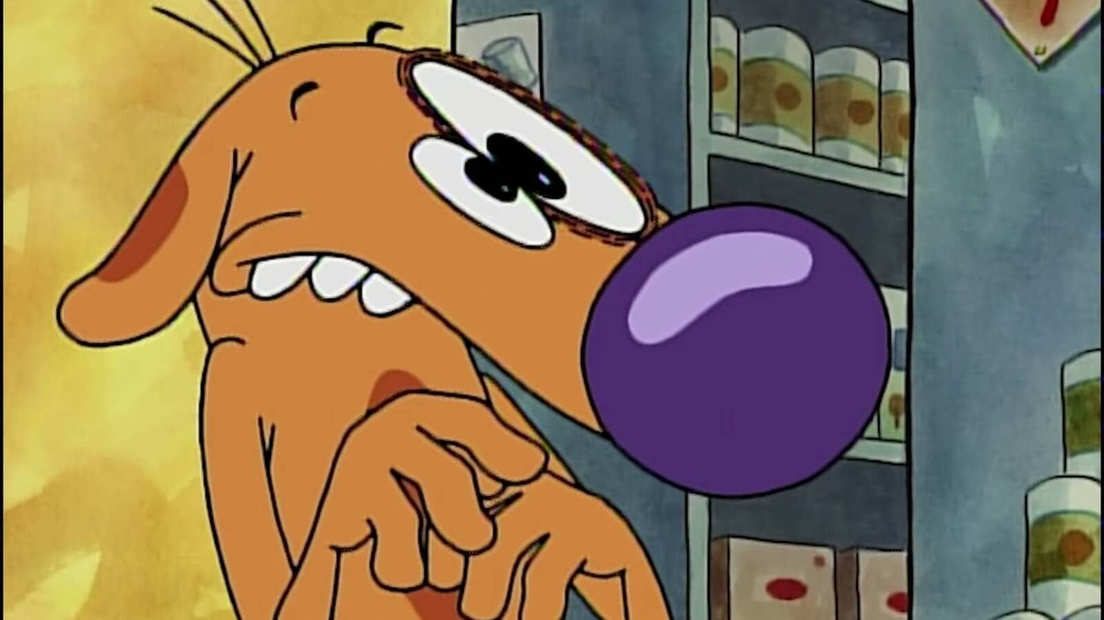 CatDog weird animal cartoon character with a cat and dog sharing one body