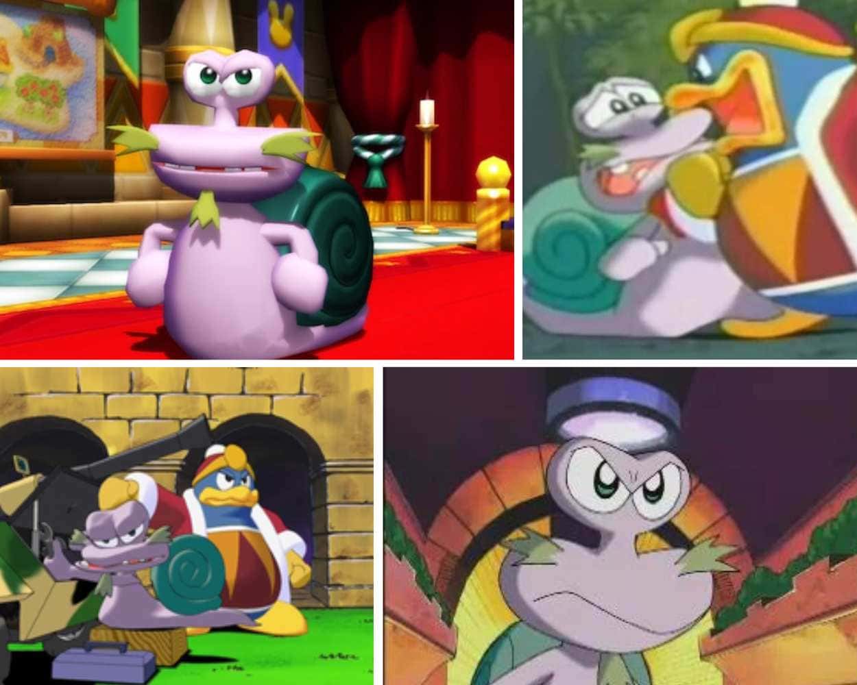 Escargoon from Kirby Right Back at Ya - King Dedede's snail sidekick
