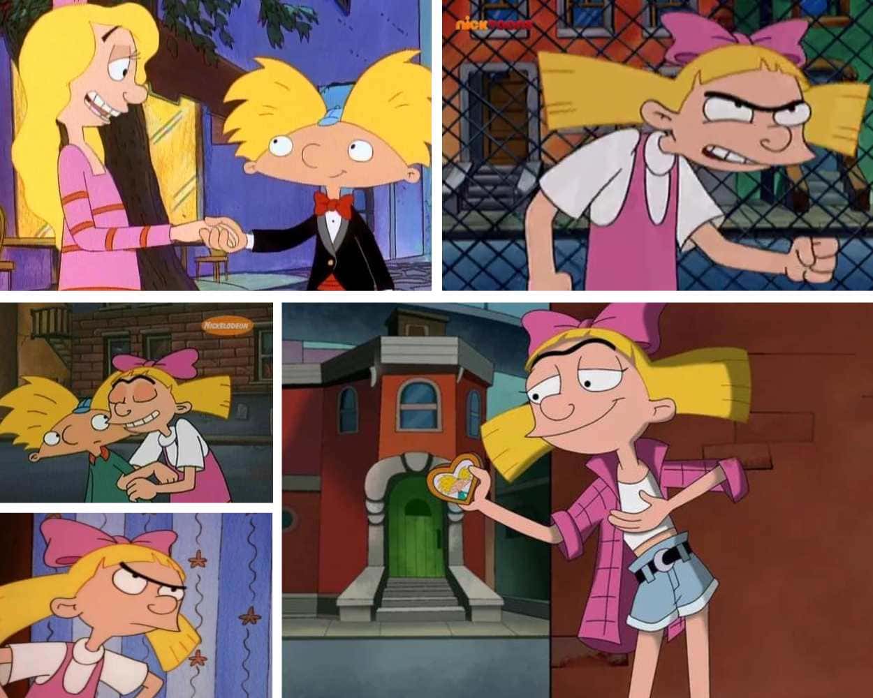 Helga Pataki from Hey Arnold standing with her signature pink bow and pigtails