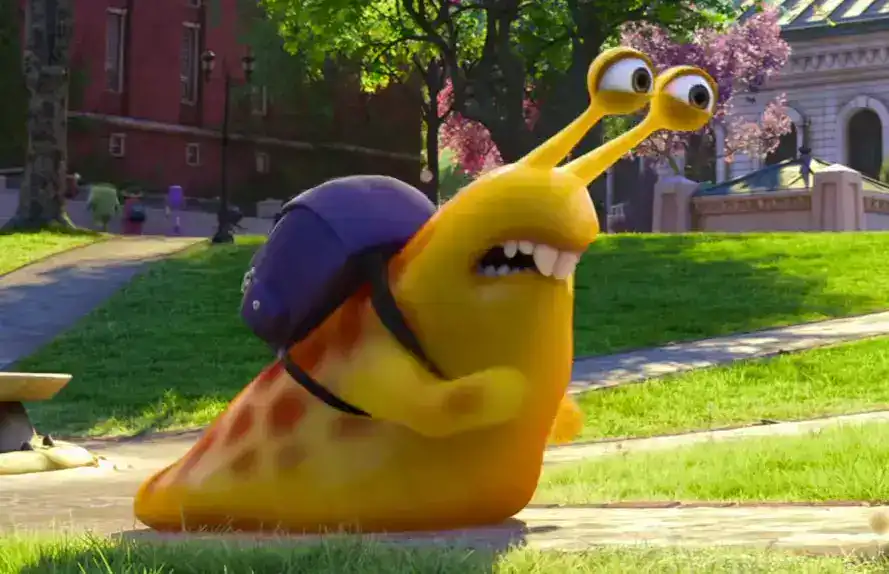 Slug - Monsters University Pixar bright yellow slug student