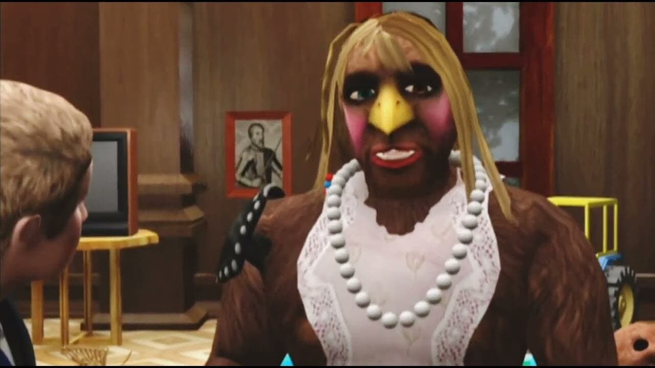 Xavier from Xavier Renegade Angel, a surreal Adult Swim cartoon character with strange animal features