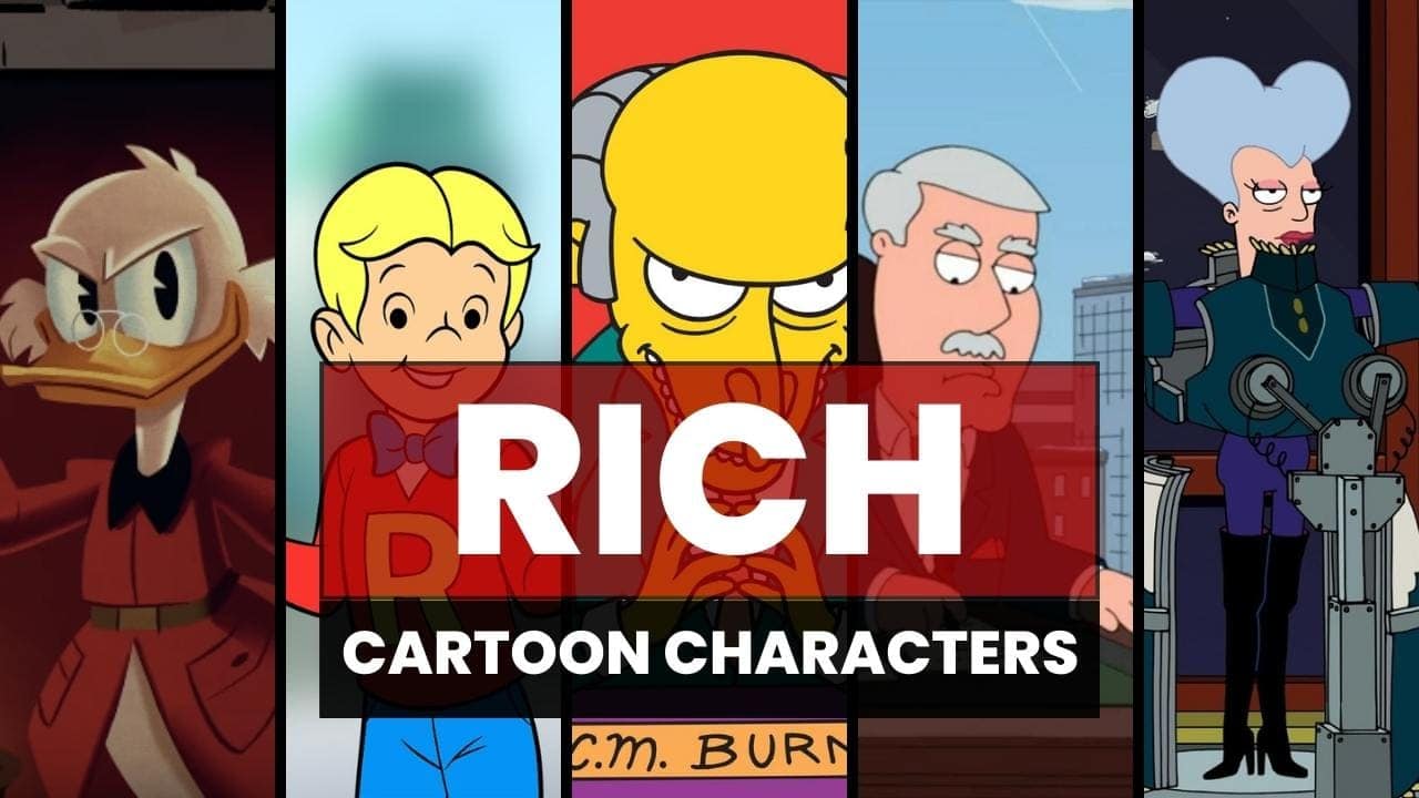 rich cartoon characters with lots of money